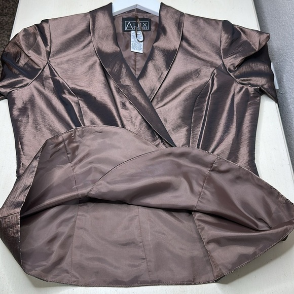 NWT Alex Evenings 3/4 Sleeve Side Closure Blouse Jacket with Collar Size M - Picture 7 of 16